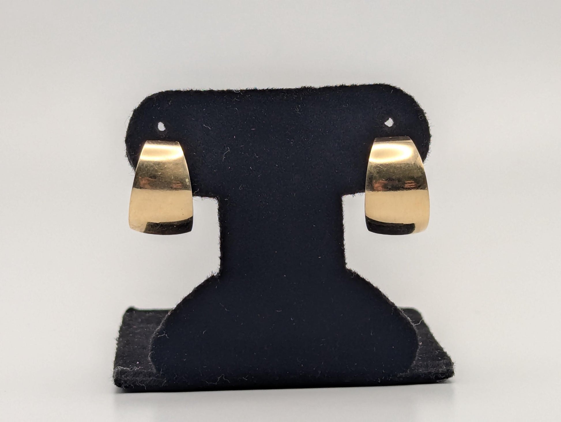 14k Yellow Gold Half Huggie Style Hoop Earrings Womens Huggie Earrings