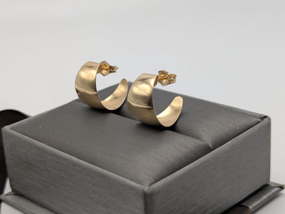 14k Yellow Gold Half Huggie Style Hoop Earrings Womens Huggie Earrings