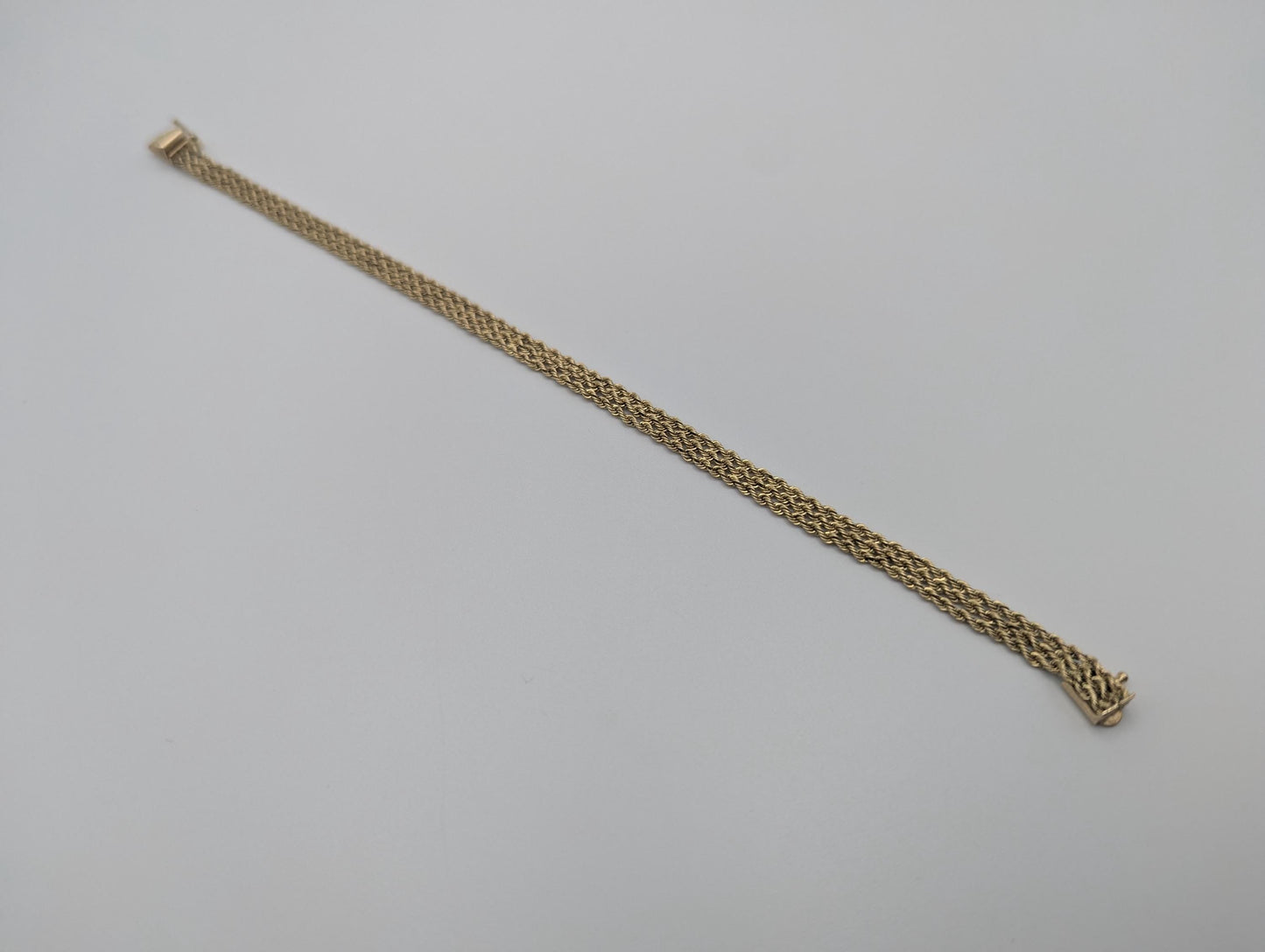 14k Yellow Gold 6 gram Triple Twisted Rope 7" Bracelet Chain Classic Gold Rope Chain