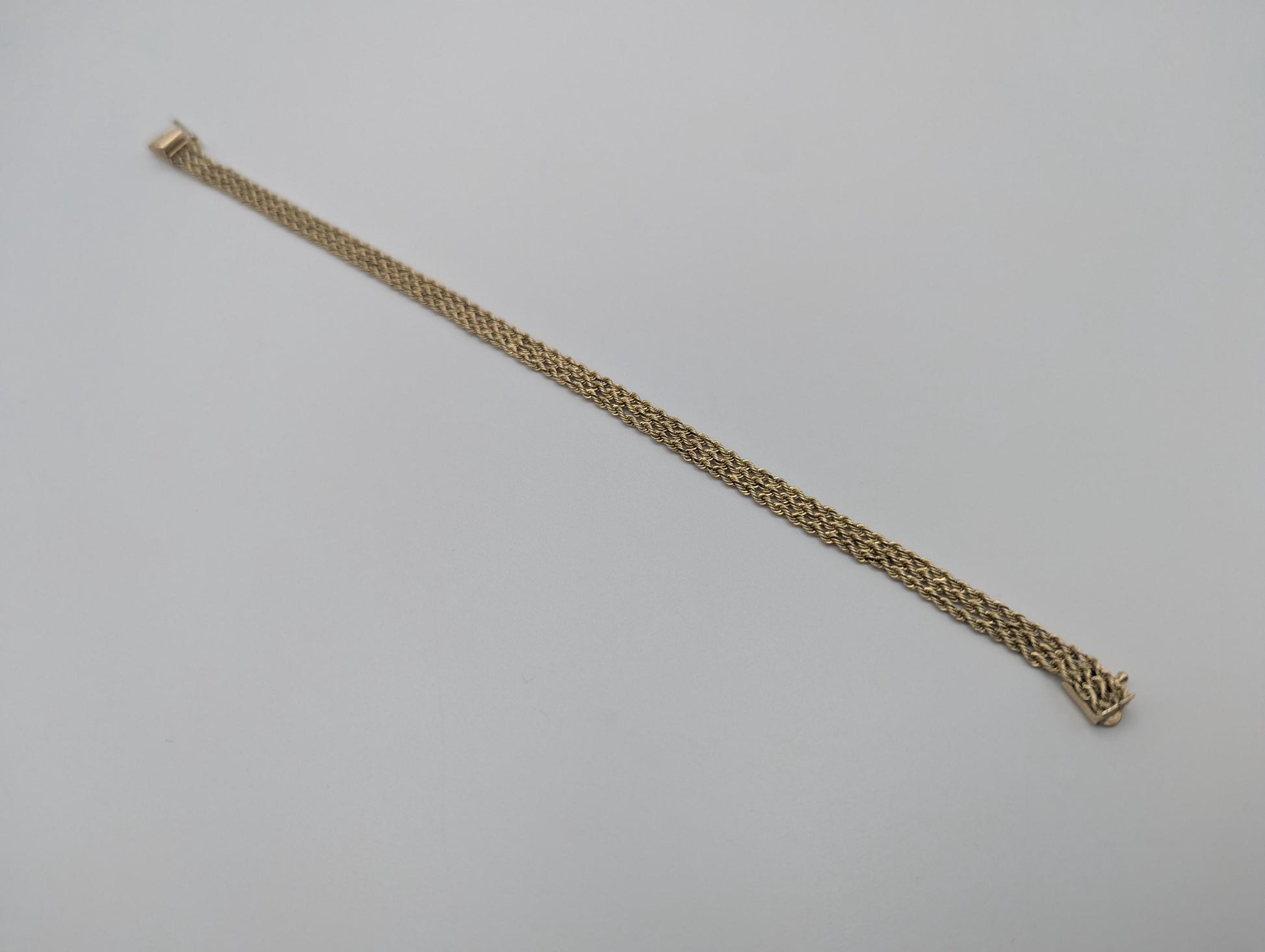 14k Yellow Gold 6 gram Triple Twisted Rope 7" Bracelet Chain Classic Gold Rope Chain