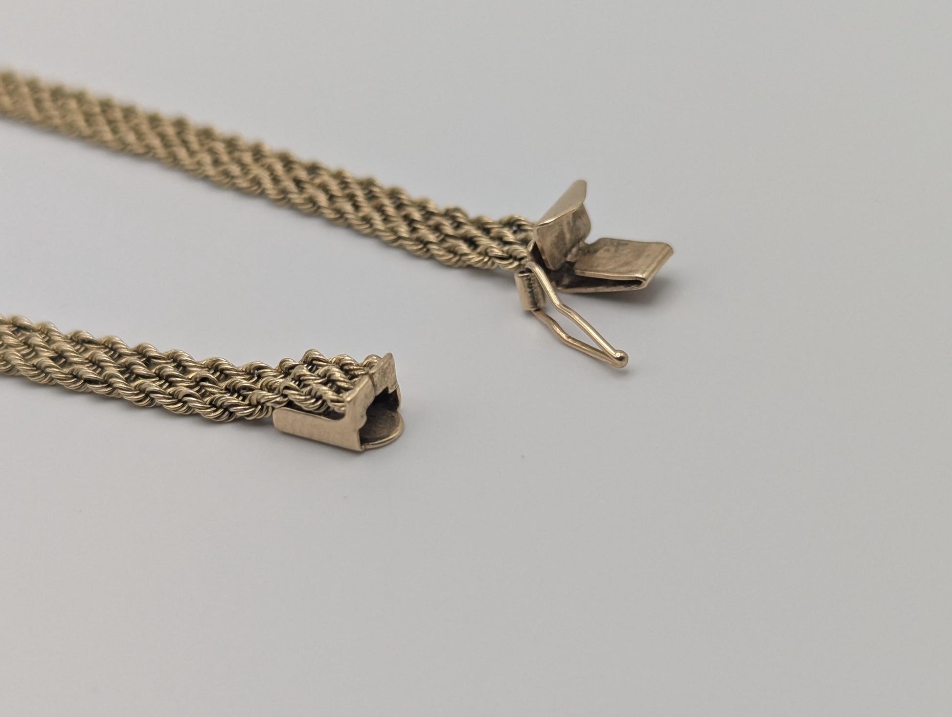 14k Yellow Gold 6 gram Triple Twisted Rope 7" Bracelet Chain Classic Gold Rope Chain