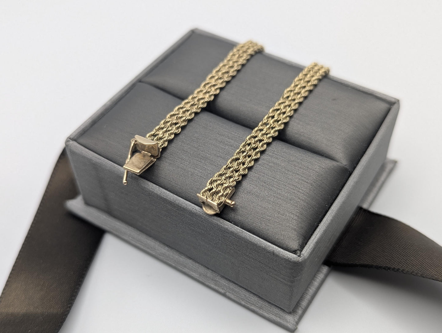 14k Yellow Gold 6 gram Triple Twisted Rope 7" Bracelet Chain Classic Gold Rope Chain