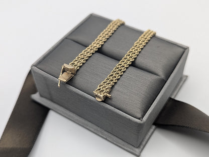 14k Yellow Gold 6 gram Triple Twisted Rope 7" Bracelet Chain Classic Gold Rope Chain