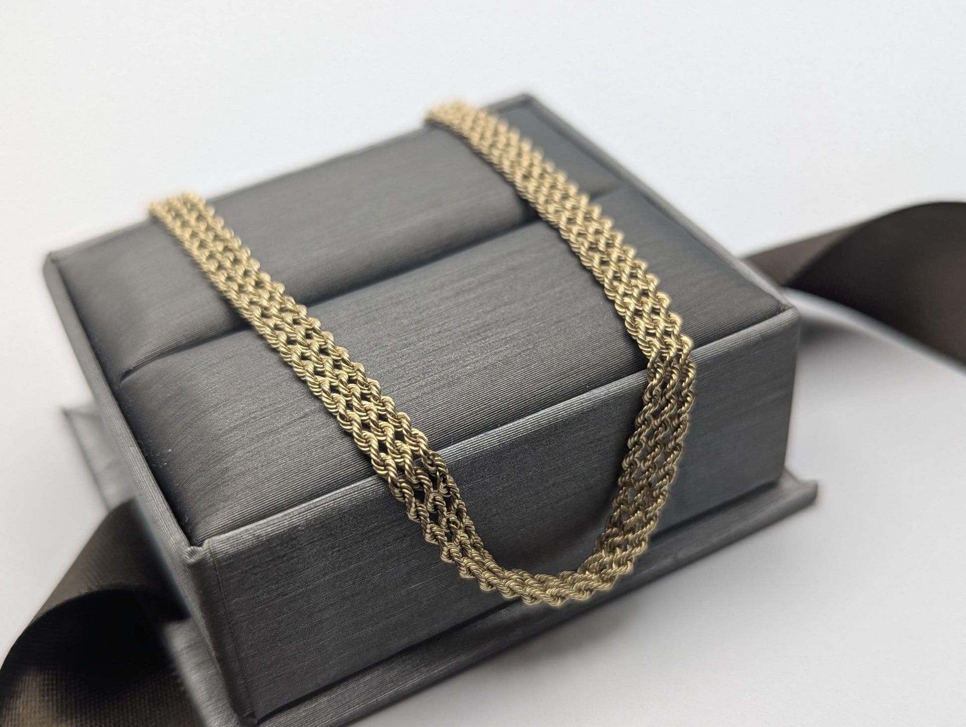 14k Yellow Gold 6 gram Triple Twisted Rope 7" Bracelet Chain Classic Gold Rope Chain