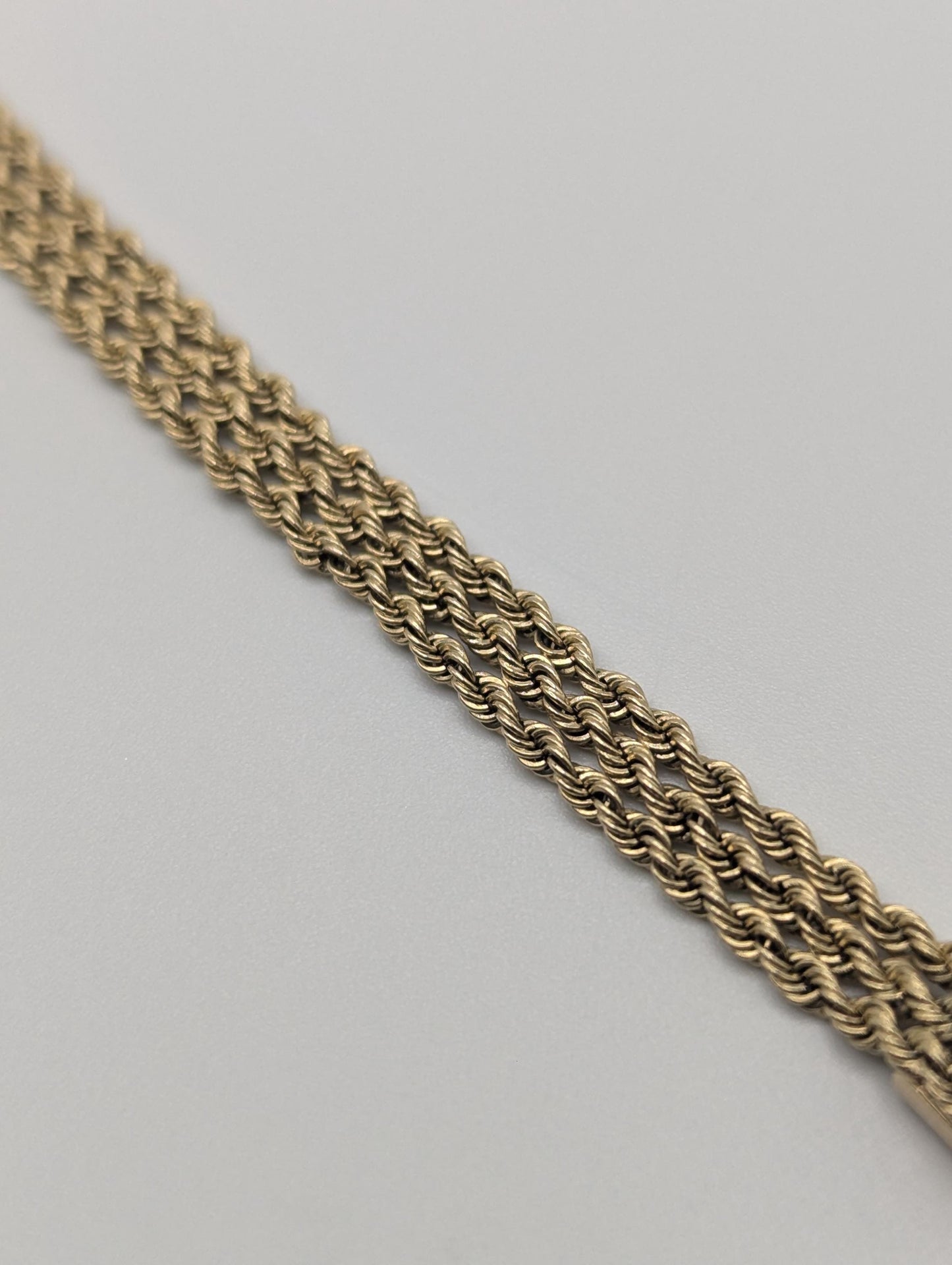 14k Yellow Gold 6 gram Triple Twisted Rope 7" Bracelet Chain Classic Gold Rope Chain