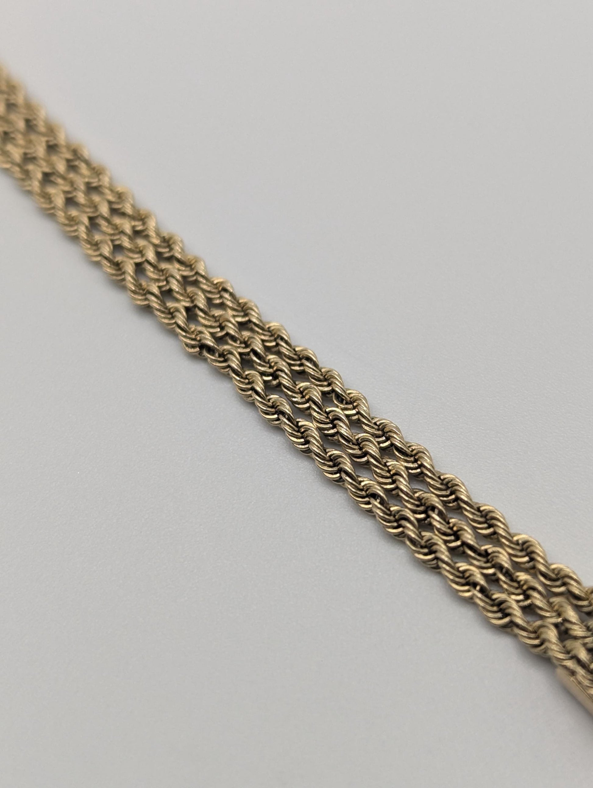14k Yellow Gold 6 gram Triple Twisted Rope 7" Bracelet Chain Classic Gold Rope Chain