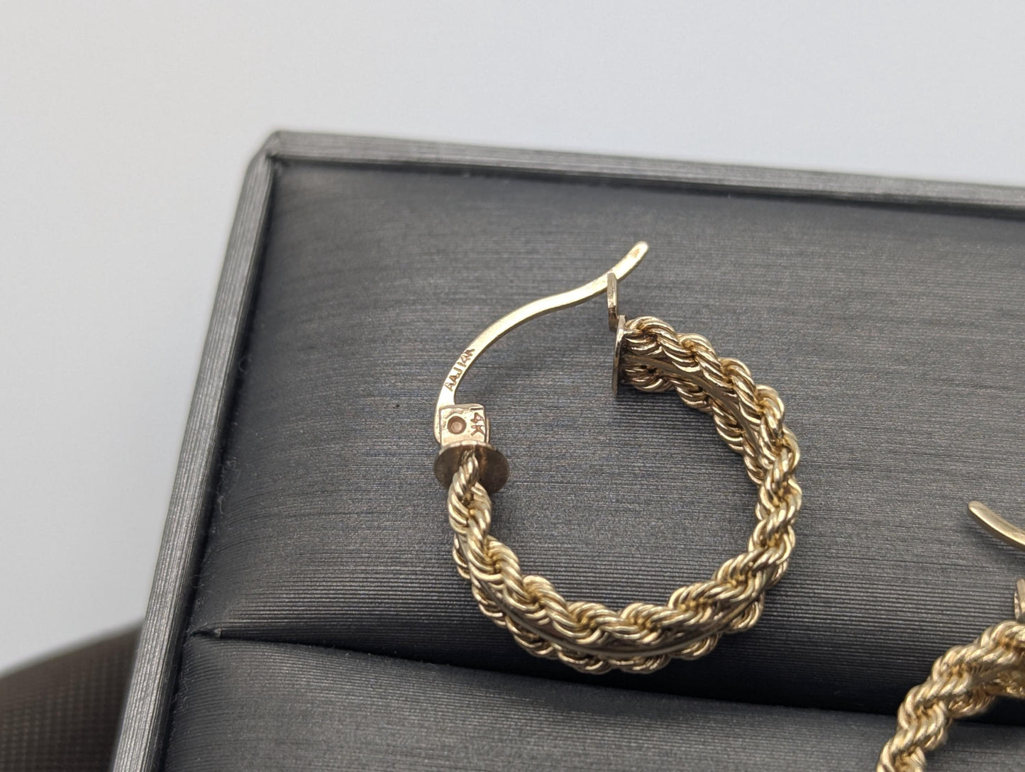 14k Gold Twisted Rope Hoop Earrings. Wire Hoop Earrings Real Solid Yellow Gold Small Hoops