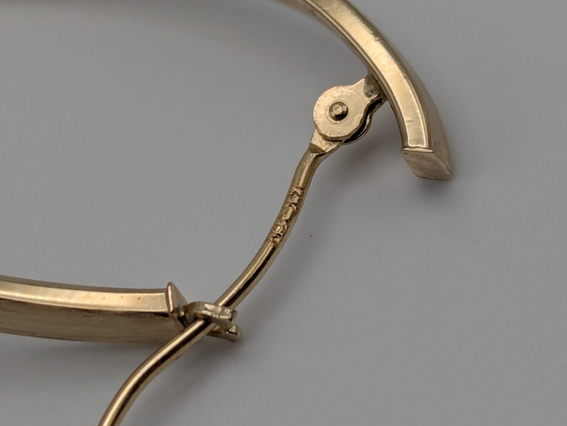 14k JCM Jacmel Twisted Long Hoop Earrings. Minimalist Twisted Hoops