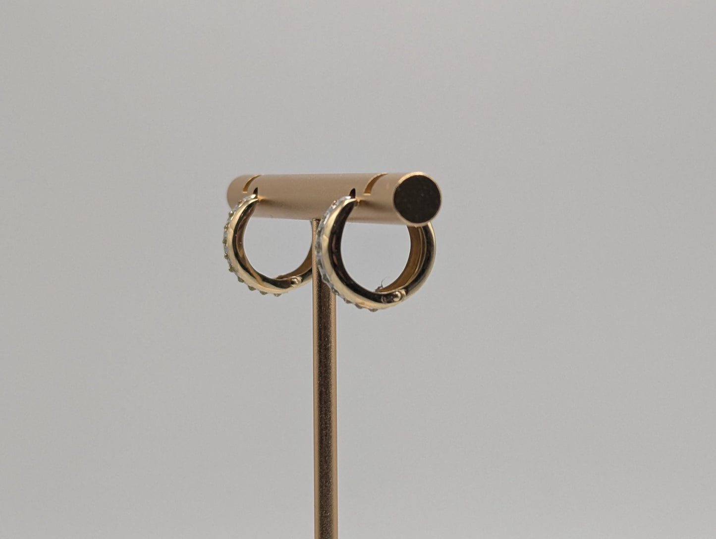 14k Multi-Gold Huggie Style Hoop Earrings Womens Small Huggie Earrings