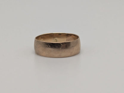 14k Yellow Gold Cigar Band Style Wedding Band. Wedding Ring. Anniversary Band.
