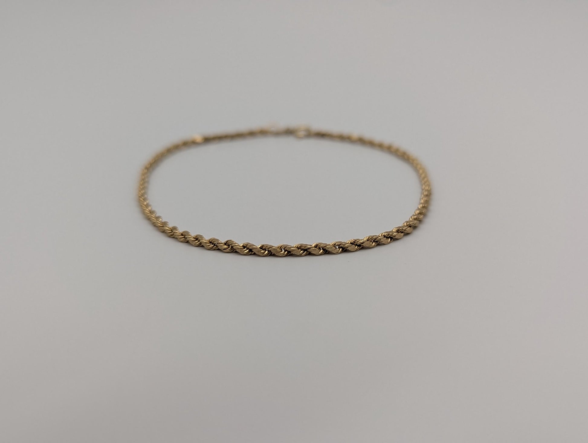 14k Italy Yellow Gold Twisted Bracelet Rope Chain 18" Specialty Wheat Chain Link