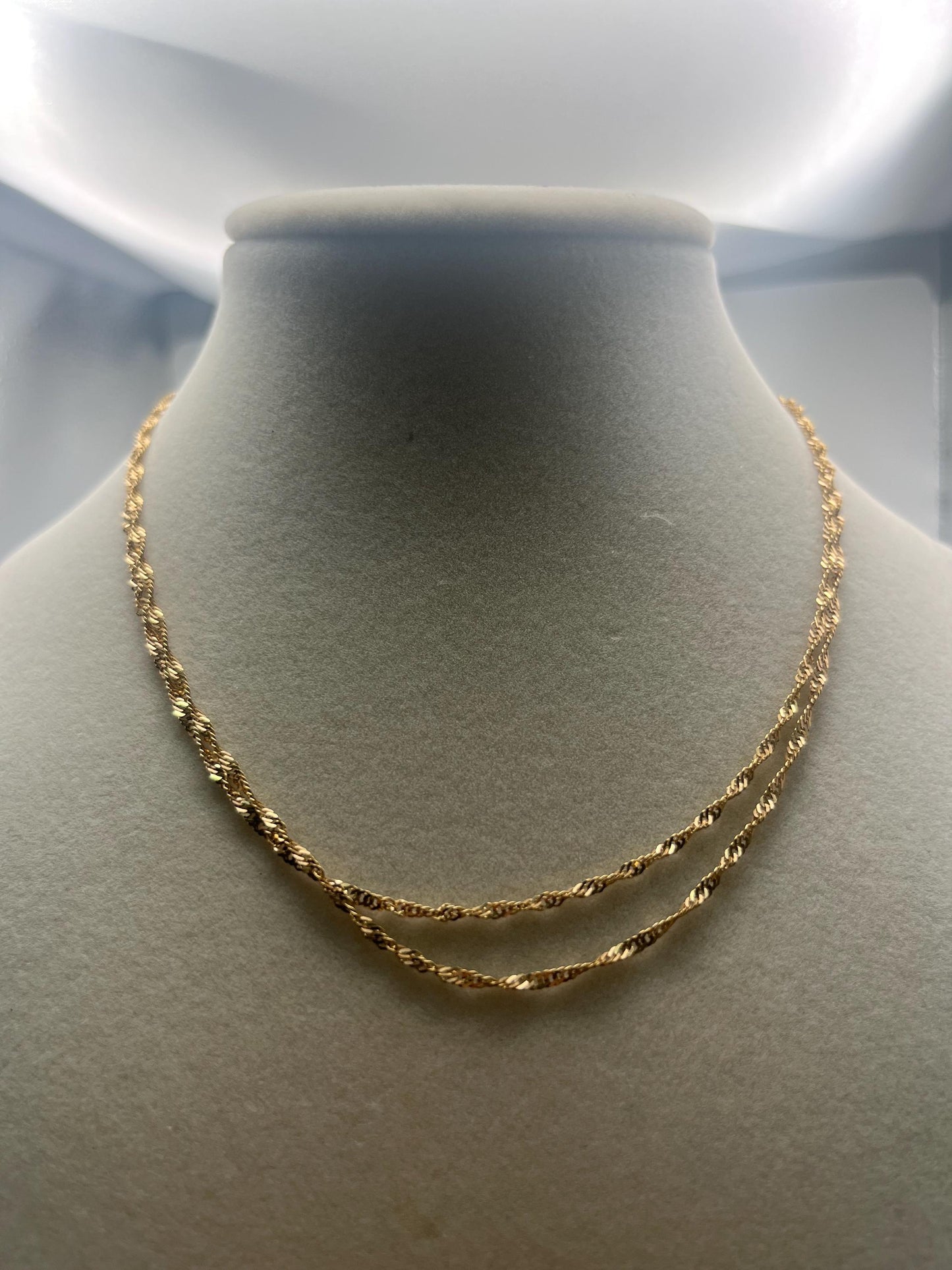 14k Yellow Gold Twisted 4 gr Rope Chain 30" Specialty Chain Link Chain.