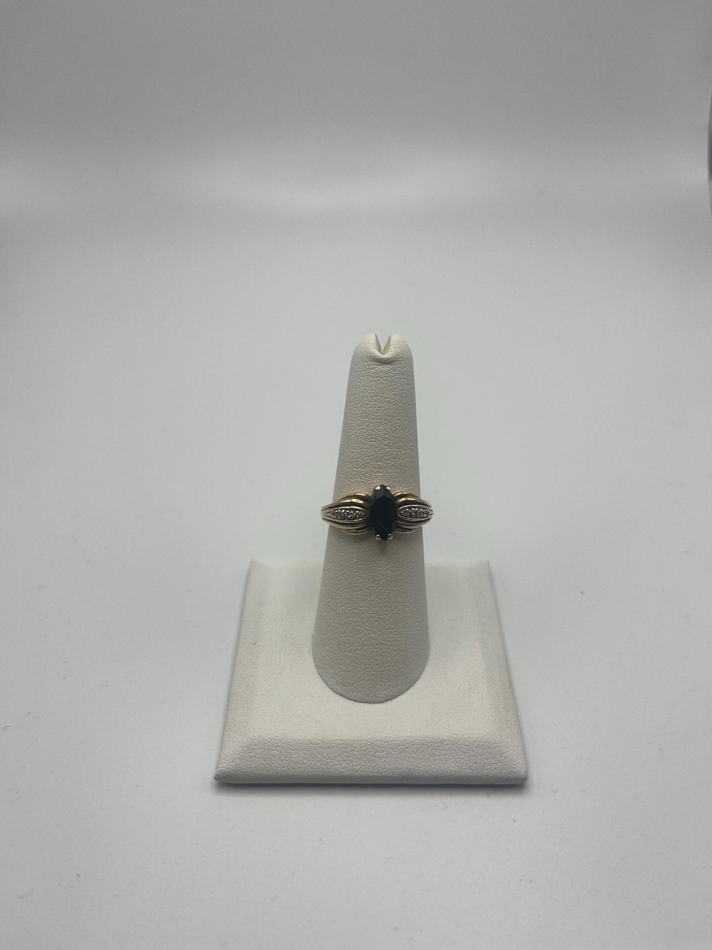 10k Diamond Black Onyx Ring Midnight Statement Ring. Cocktail Ring.