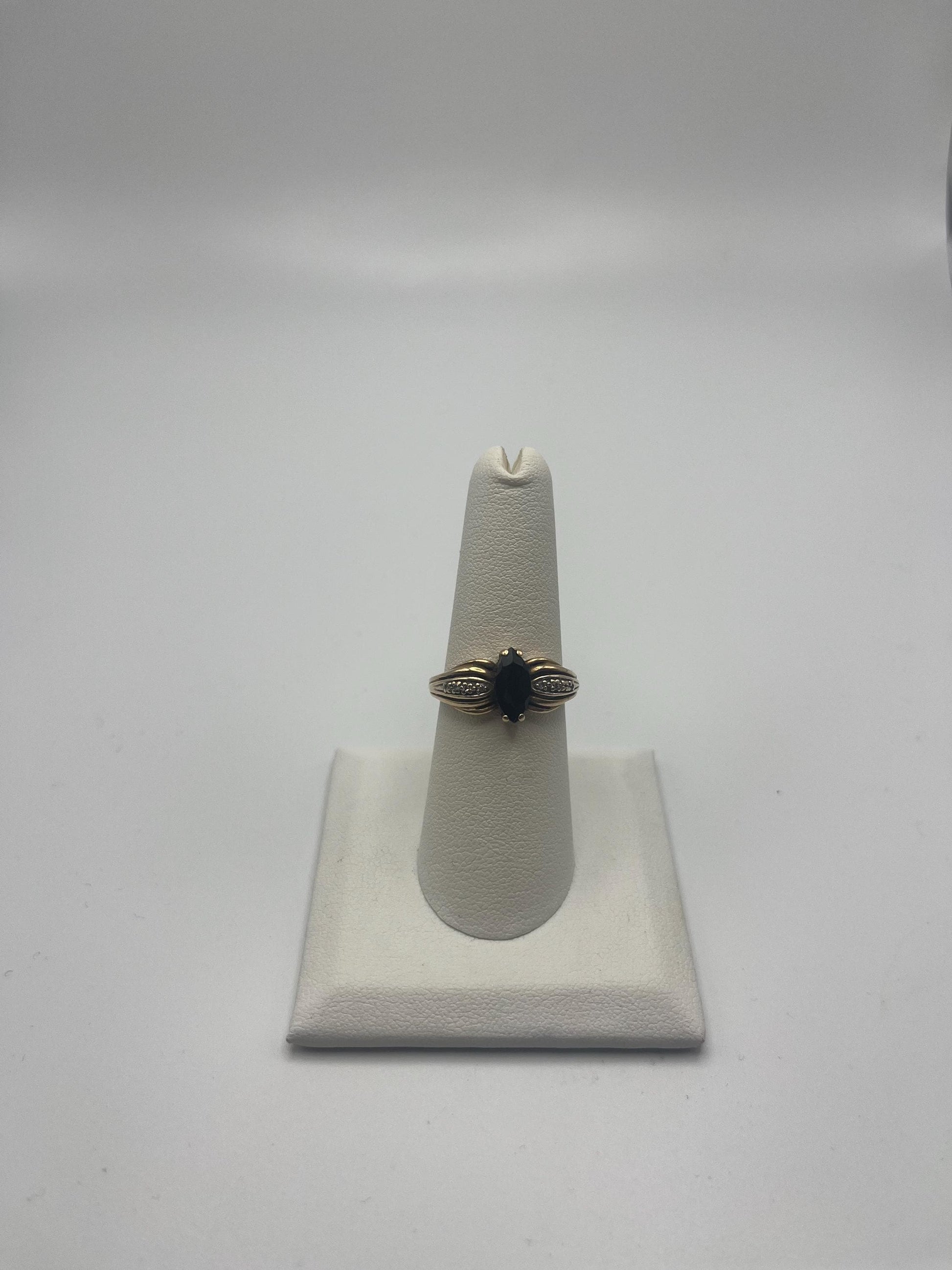 10k Diamond Black Onyx Ring Midnight Statement Ring. Cocktail Ring.