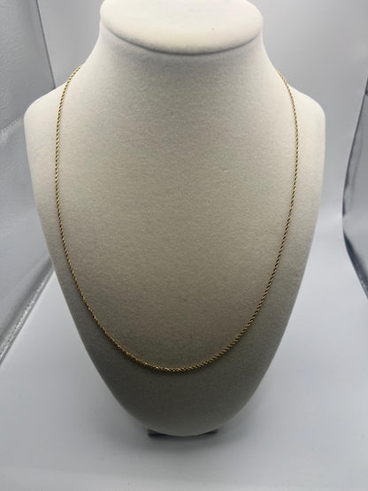 14k Yellow Gold Twisted Rope Chain 20" Classic Rope Chain