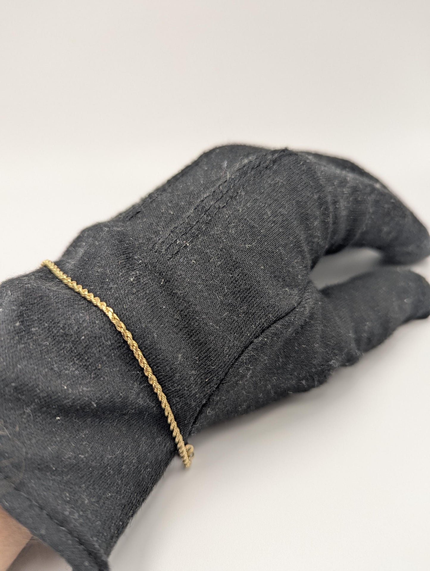 14k Italy Yellow Gold Twisted Bracelet Rope Chain 18" Specialty Wheat Chain Link