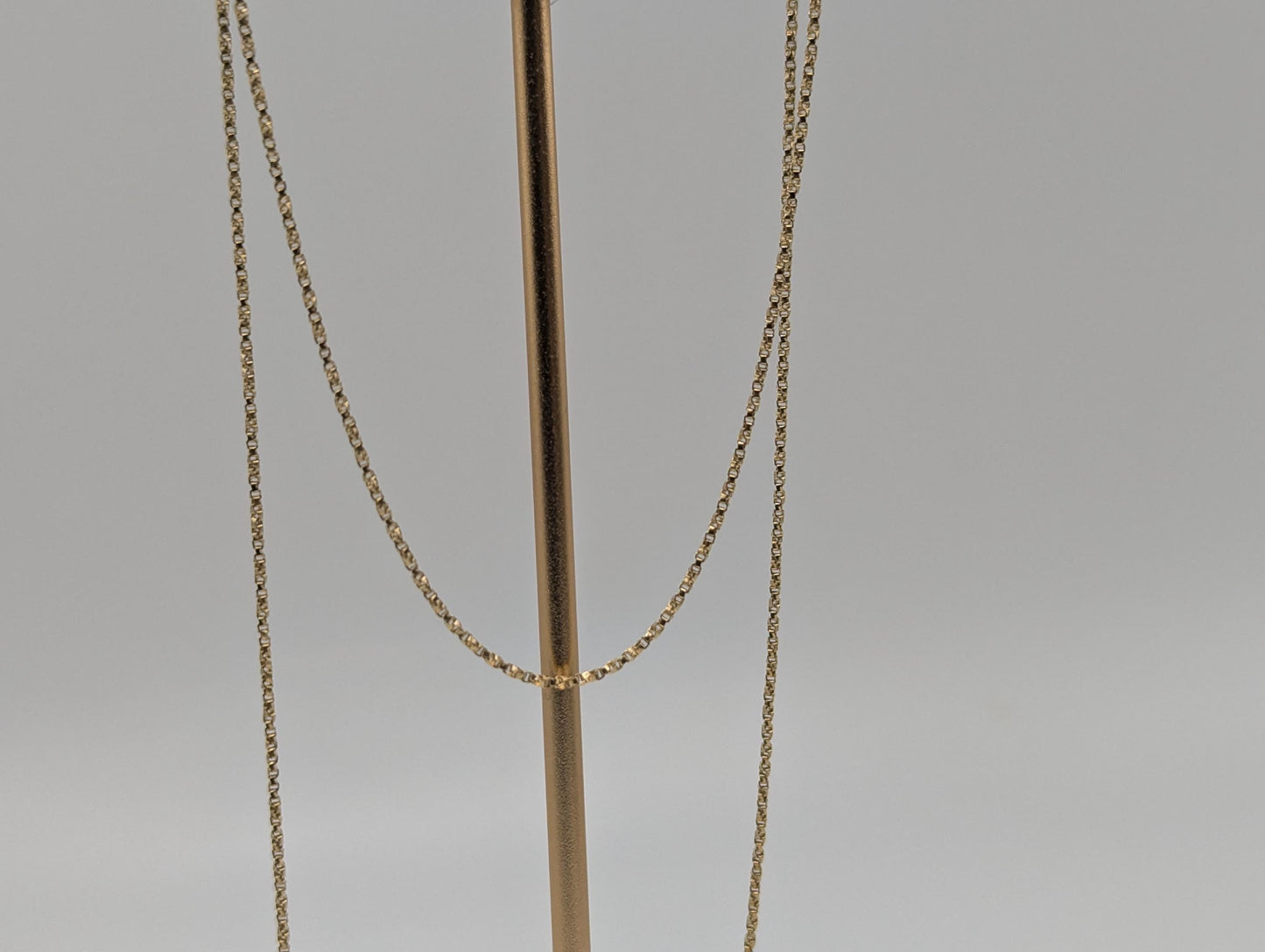 14k Yellow Gold Box Chain Necklace 19-inch Box Chain Vintage Box Chain.