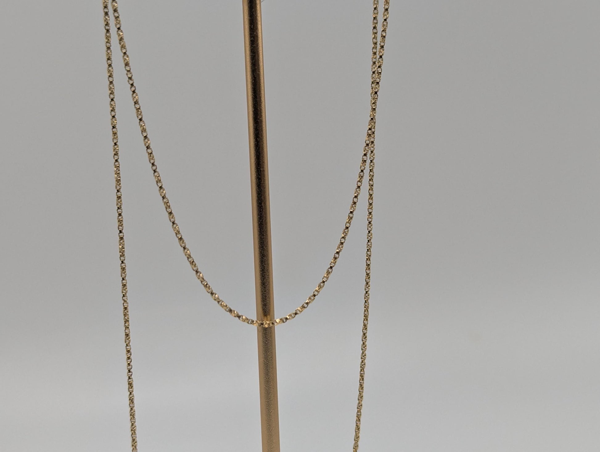 14k Yellow Gold Box Chain Necklace 19-inch Box Chain Vintage Box Chain.