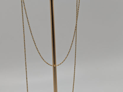 14k Yellow Gold Box Chain Necklace 19-inch Box Chain Vintage Box Chain.
