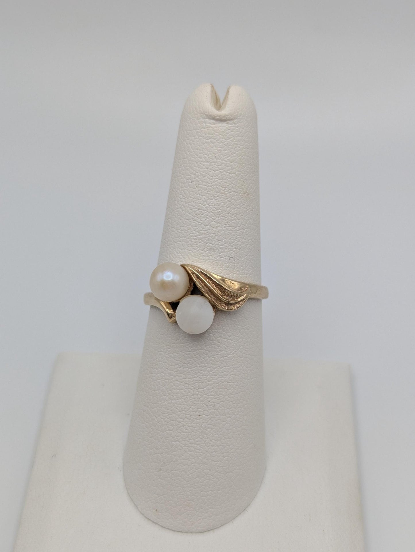 14k Yellow Gold Vintage Pearl Ring Cocktail Ring Statement Ring