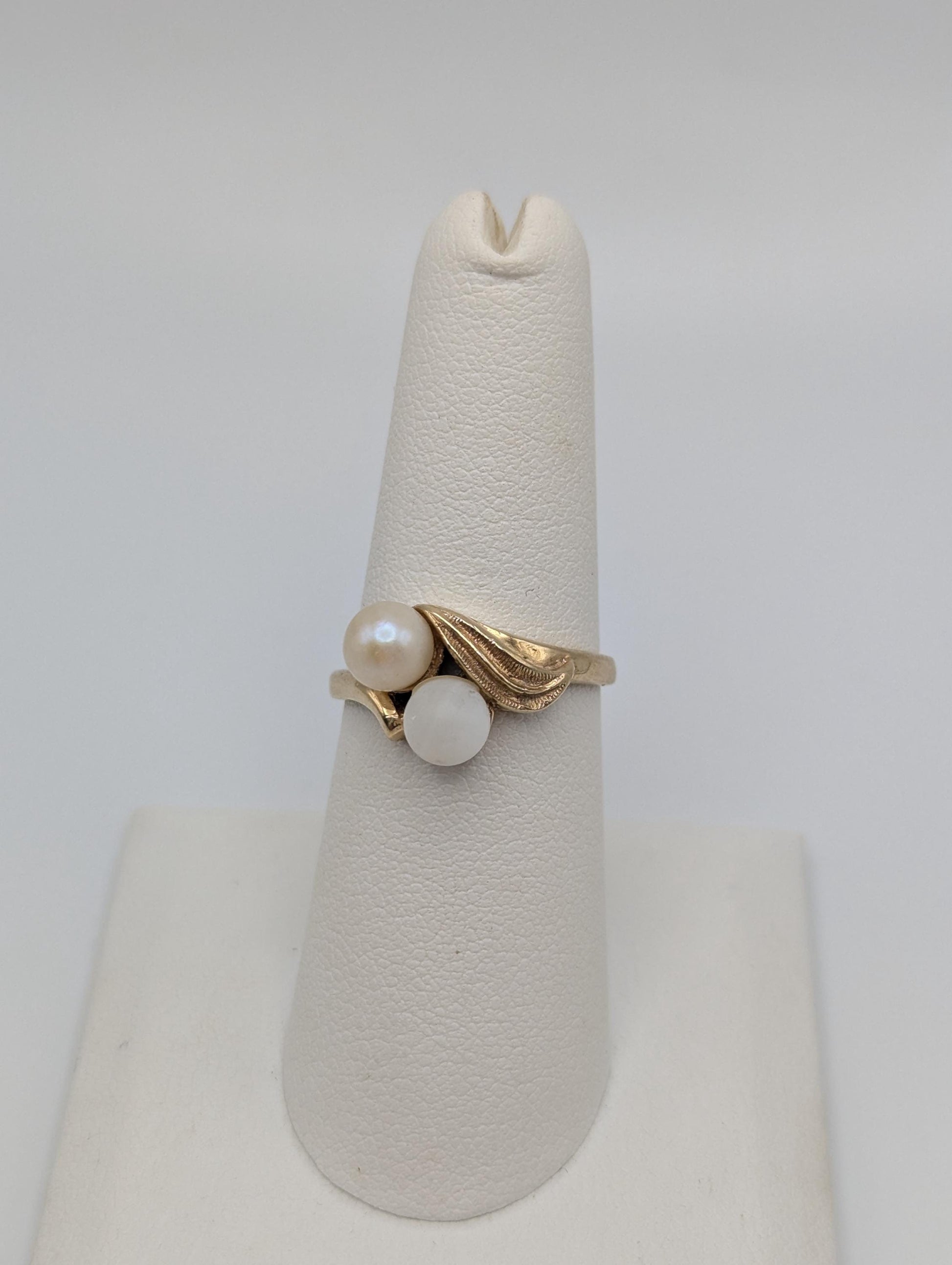 14k Yellow Gold Vintage Pearl Ring Cocktail Ring Statement Ring