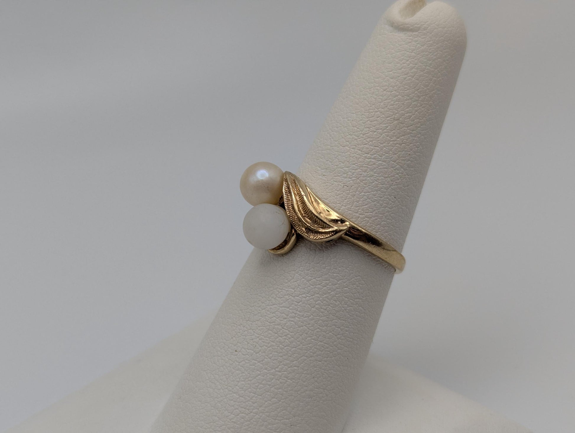 14k Yellow Gold Vintage Pearl Ring Cocktail Ring Statement Ring