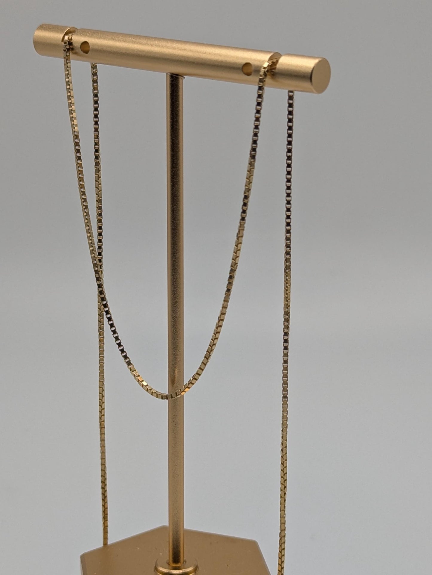 10k Yellow Gold ITALY Box Chain Necklace 18" Box Chain Vintage Box Chain.