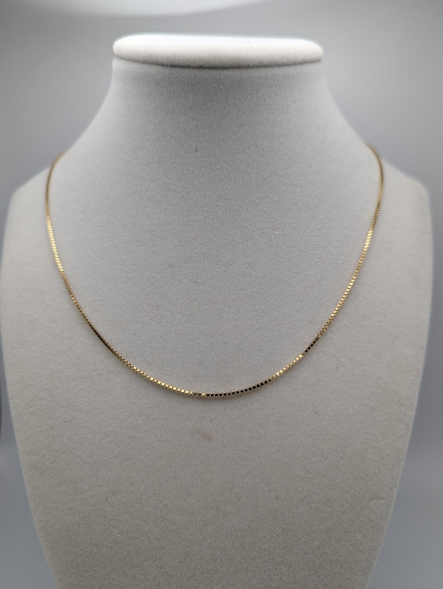 10k Yellow Gold ITALY Box Chain Necklace 18" Box Chain Vintage Box Chain.