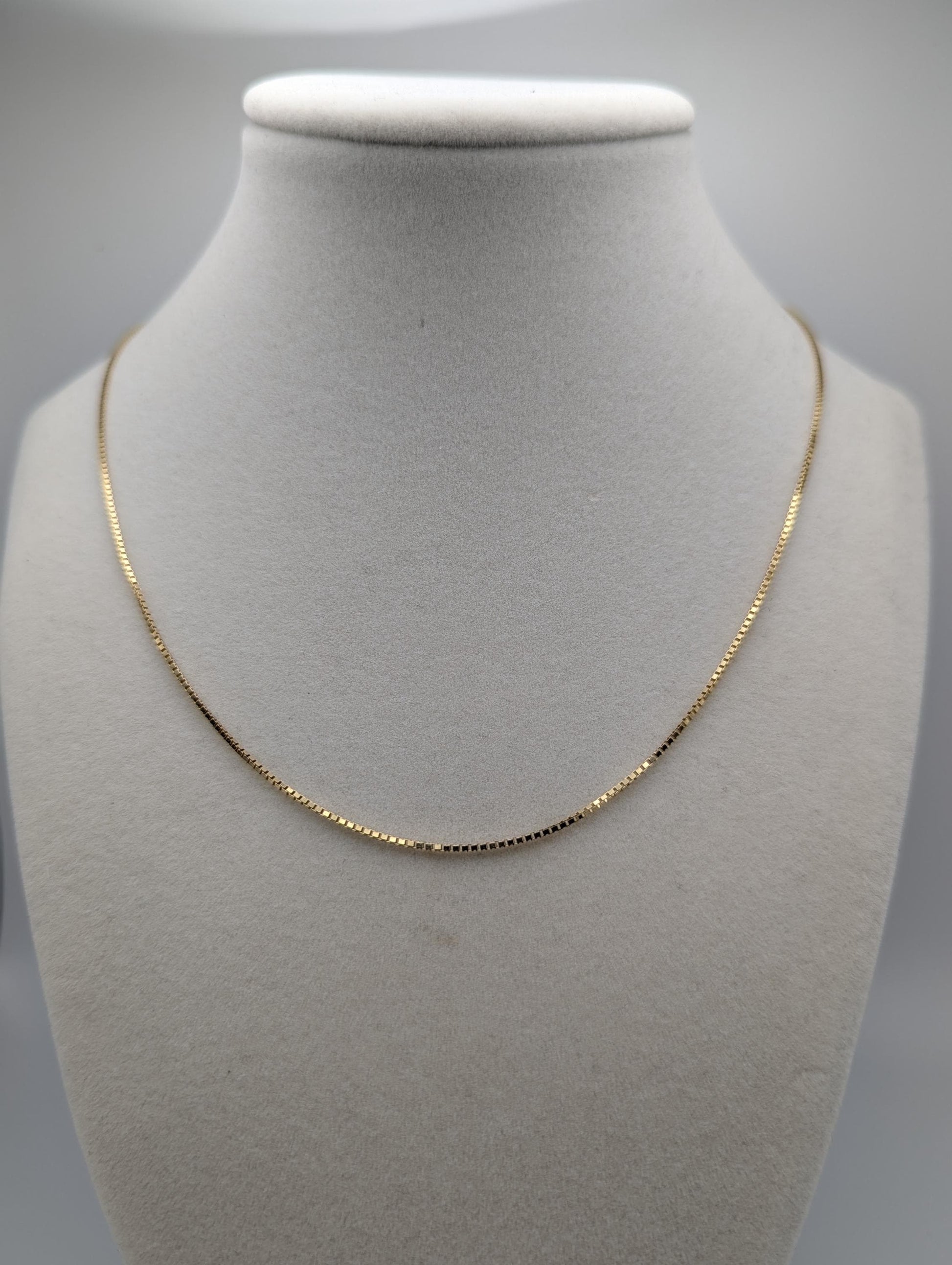 10k Yellow Gold ITALY Box Chain Necklace 18" Box Chain Vintage Box Chain.