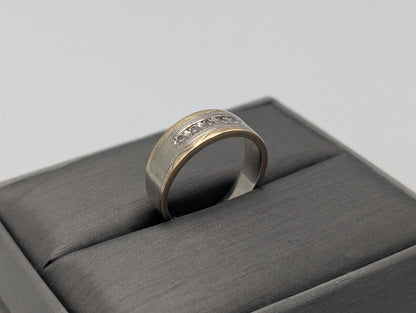 14k Multi Gold Diamond Wedding 6.4 mm Band White Gold Anniversary Ring