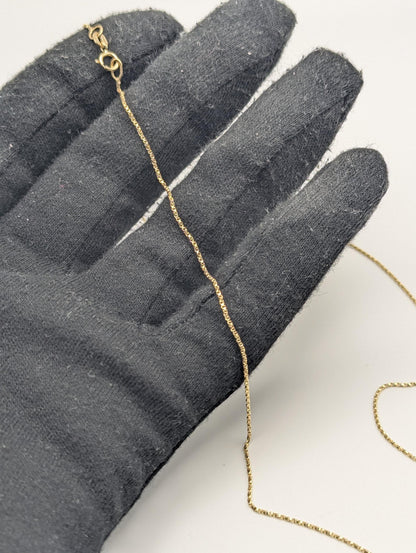 14k Yellow Gold Box Chain Necklace 19-inch Box Chain Vintage Box Chain.