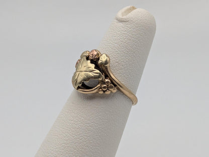 Vintage 10k 12k Black Hills Gold Leaf Multi-tone Gold Statement Ring