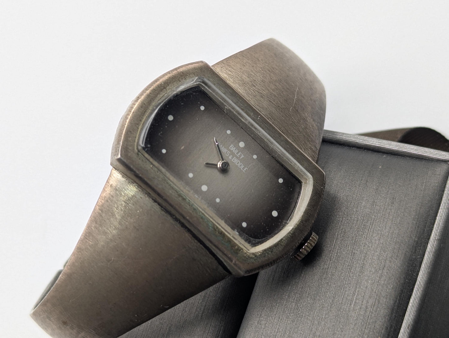 Vintage Bailey Banks & Biddle 925 Sterling Silver Band Watch Silver Cuff Watch