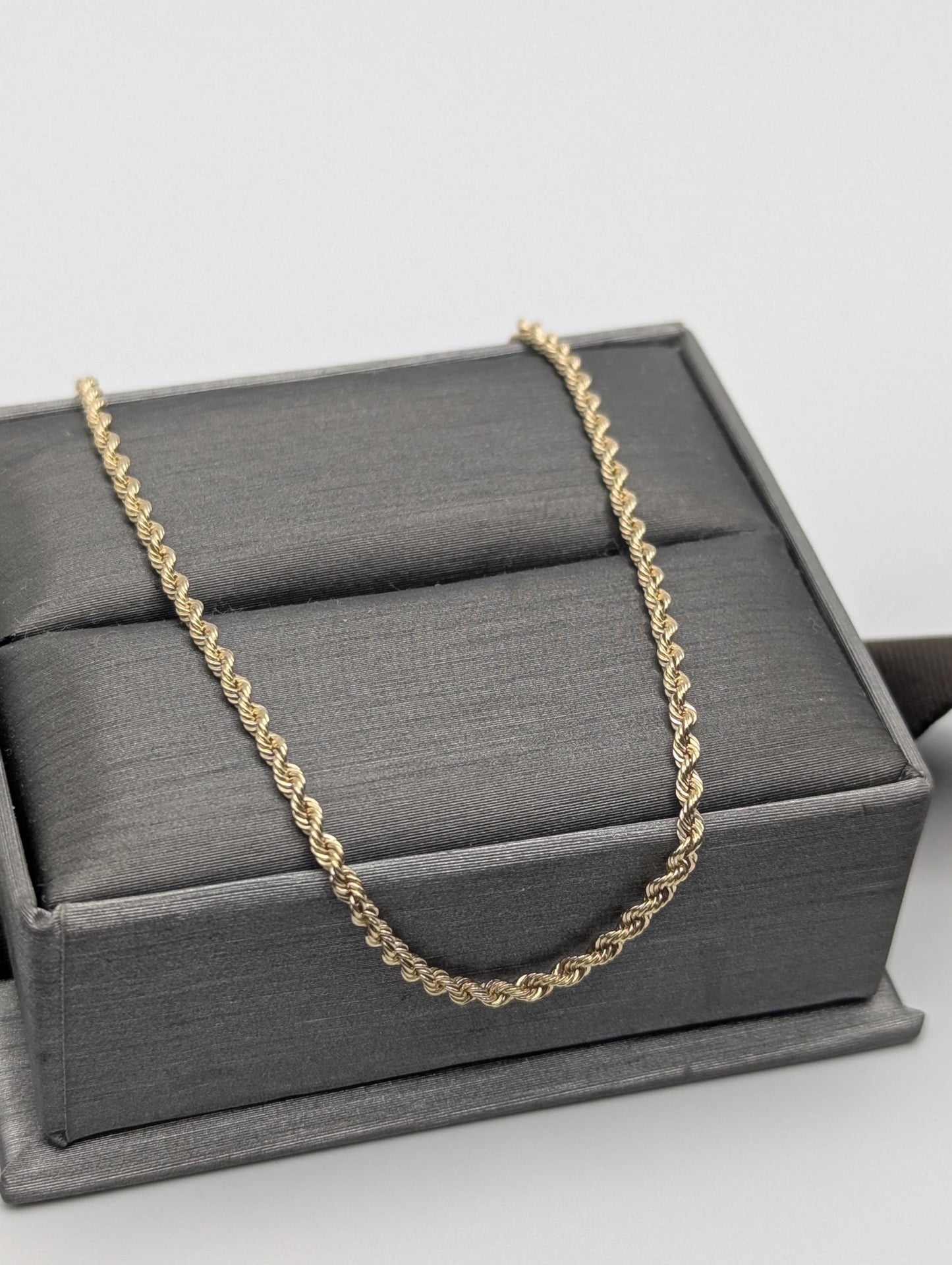 14k Yellow Gold Classic Rope Chain 17" Classic Gold Silk Rope Necklace