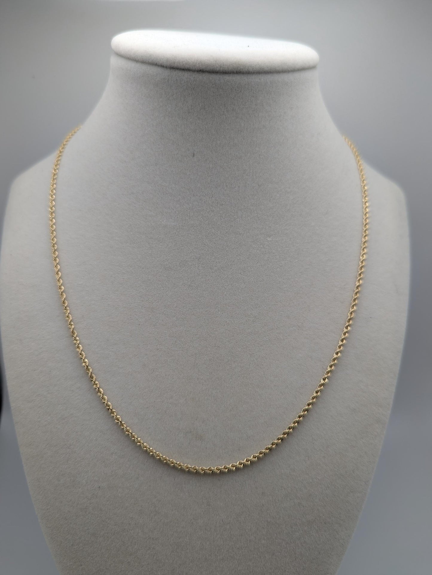 14k Yellow Gold Classic Rope Chain 17" Classic Gold Silk Rope Necklace