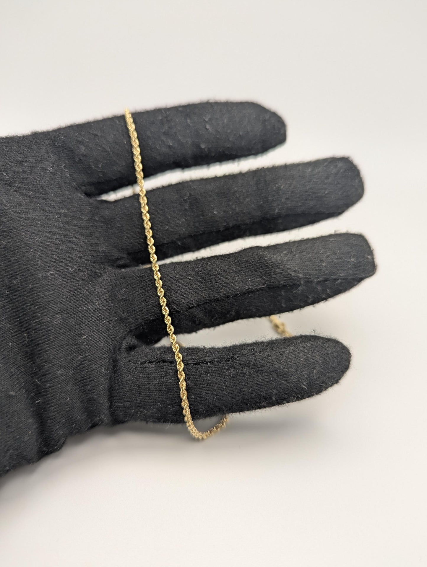 14k Yellow Gold Classic Rope Chain 17" Classic Gold Silk Rope Necklace