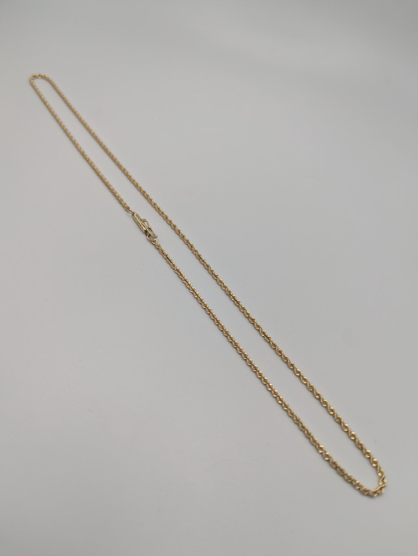 14k Yellow Gold Classic Rope Chain 17" Classic Gold Silk Rope Necklace
