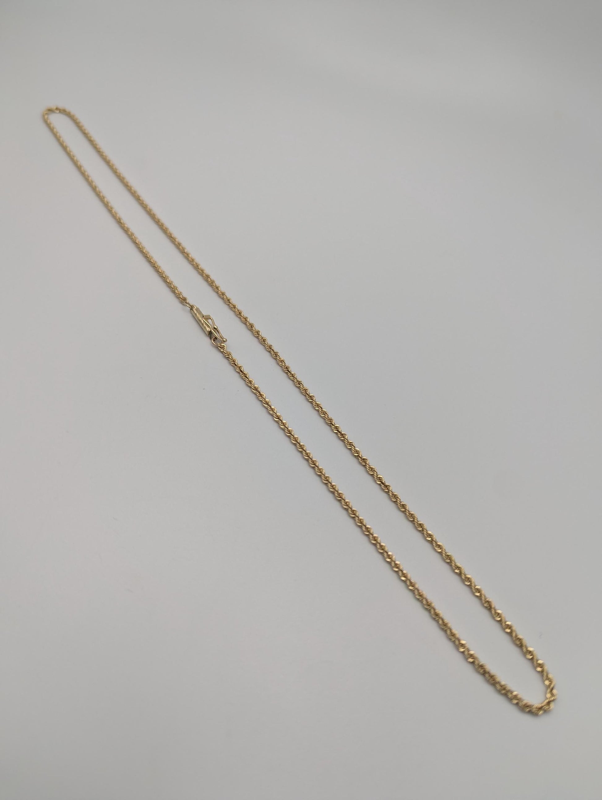 14k Yellow Gold Classic Rope Chain 17" Classic Gold Silk Rope Necklace