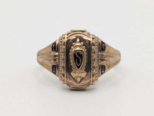 Antique 10k 1949 Jostens Class Ring. Vintage Class Ring. Signet Ring.