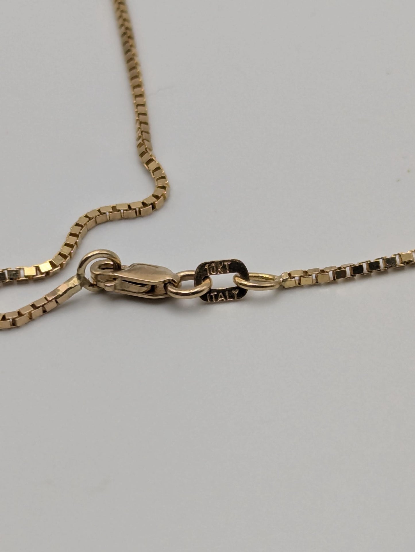 10k Yellow Gold ITALY Box Chain Necklace 18" Box Chain Vintage Box Chain.