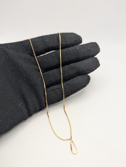 10k Yellow Gold ITALY Box Chain Necklace 18" Box Chain Vintage Box Chain.