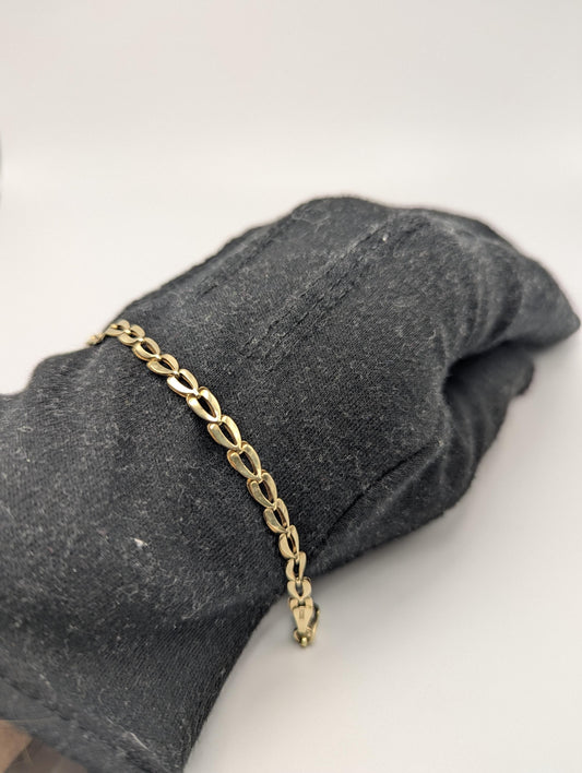 10k Yellow Gold Chain Link 4.5 mm Bracelet 7" Solid Gold Chain Link Bracelet