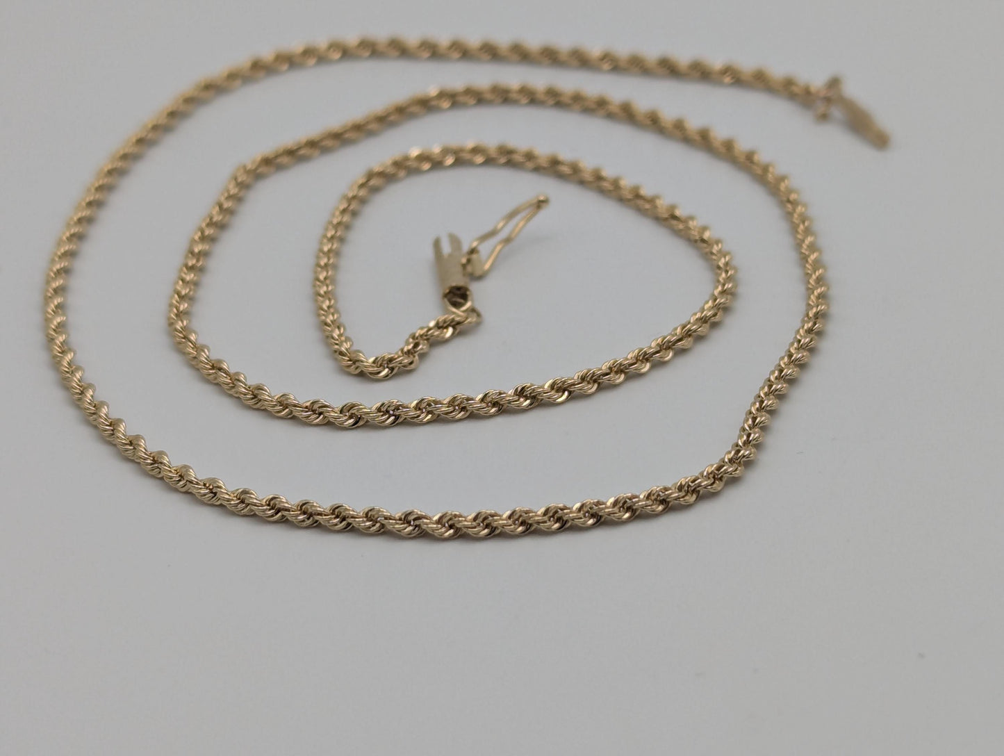 14k Yellow Gold Classic Rope Chain 17" Classic Gold Silk Rope Necklace