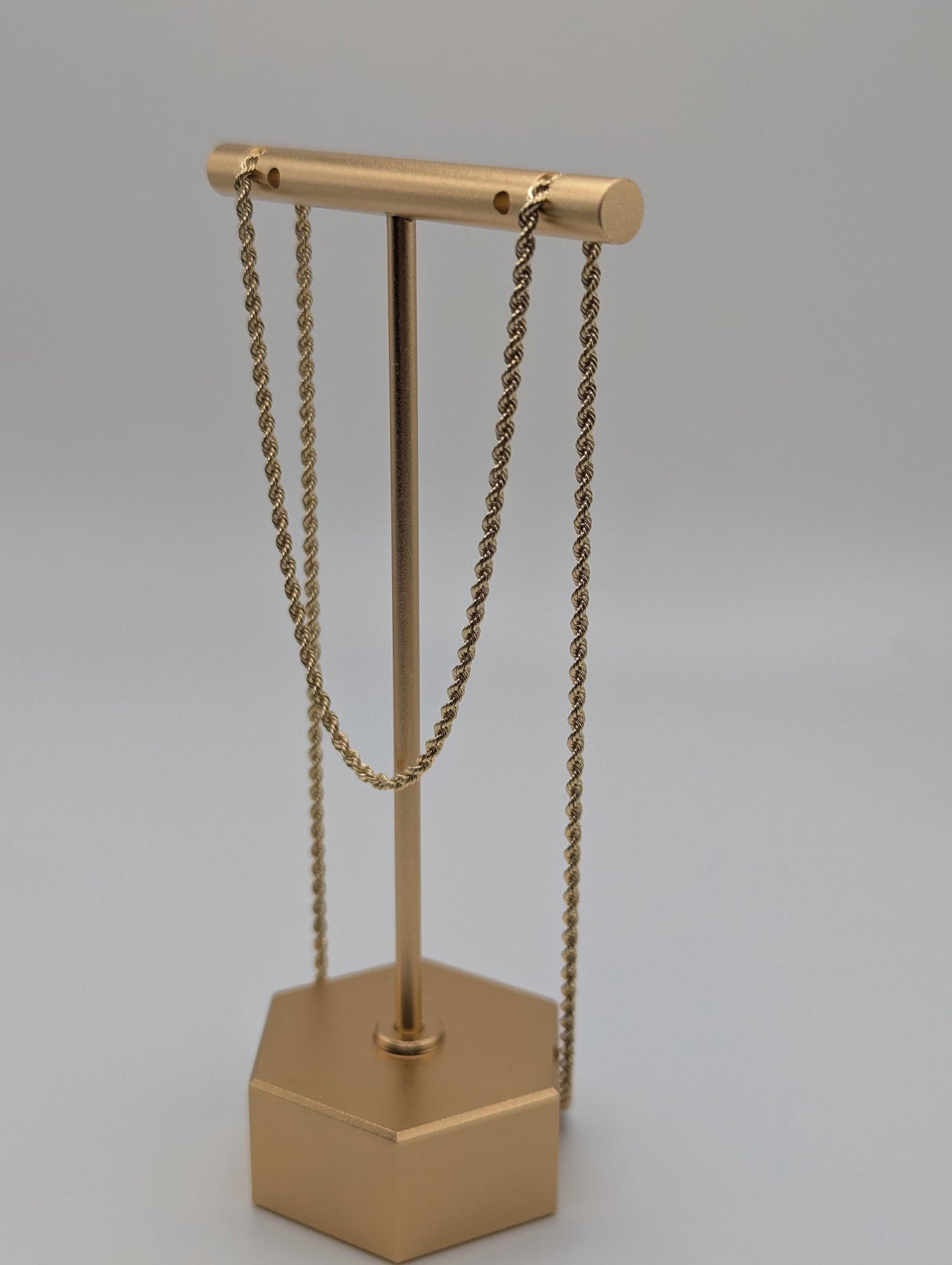 14k Yellow Gold Classic Rope Chain 17" Classic Gold Silk Rope Necklace