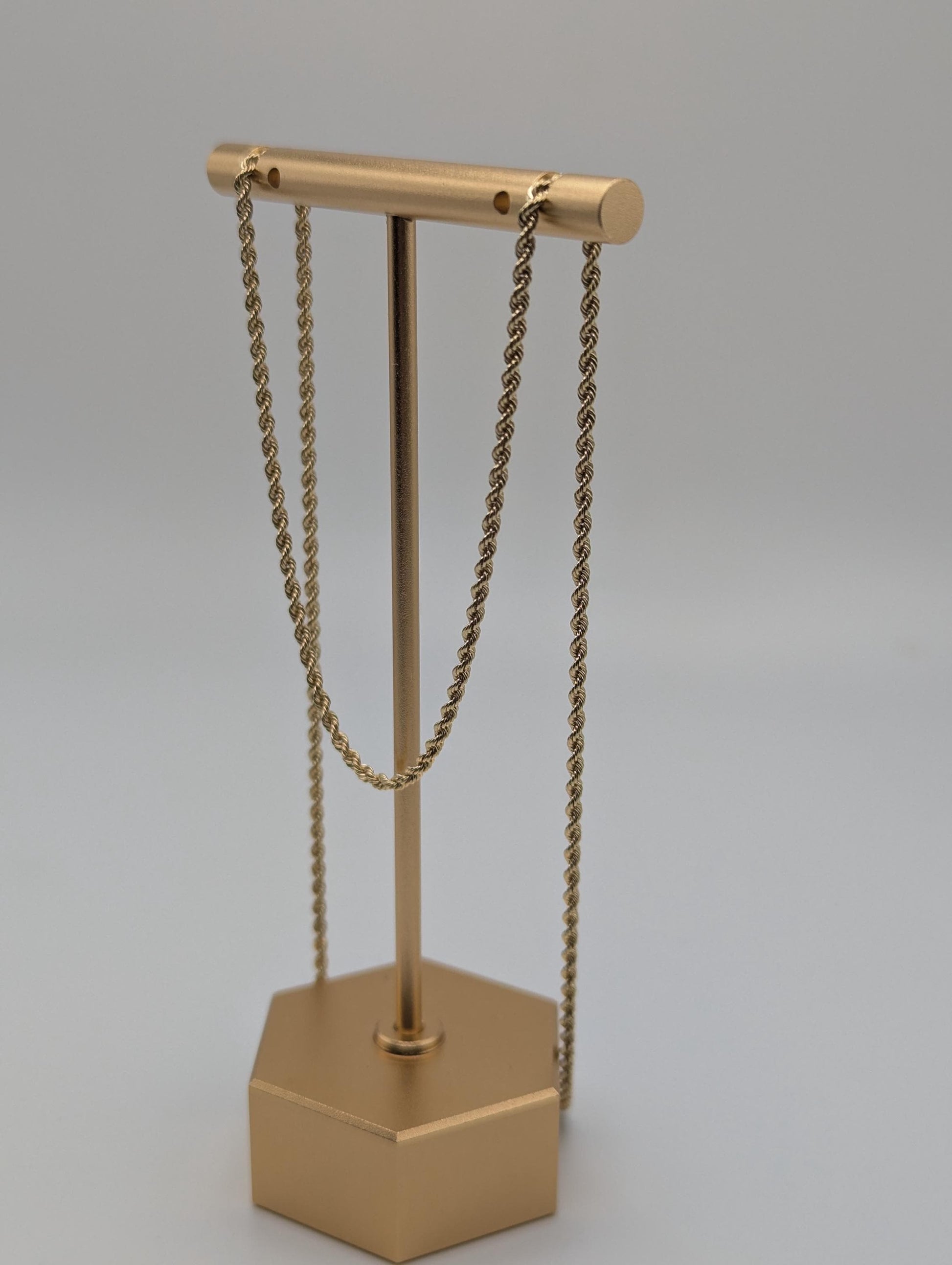 14k Yellow Gold Classic Rope Chain 17" Classic Gold Silk Rope Necklace