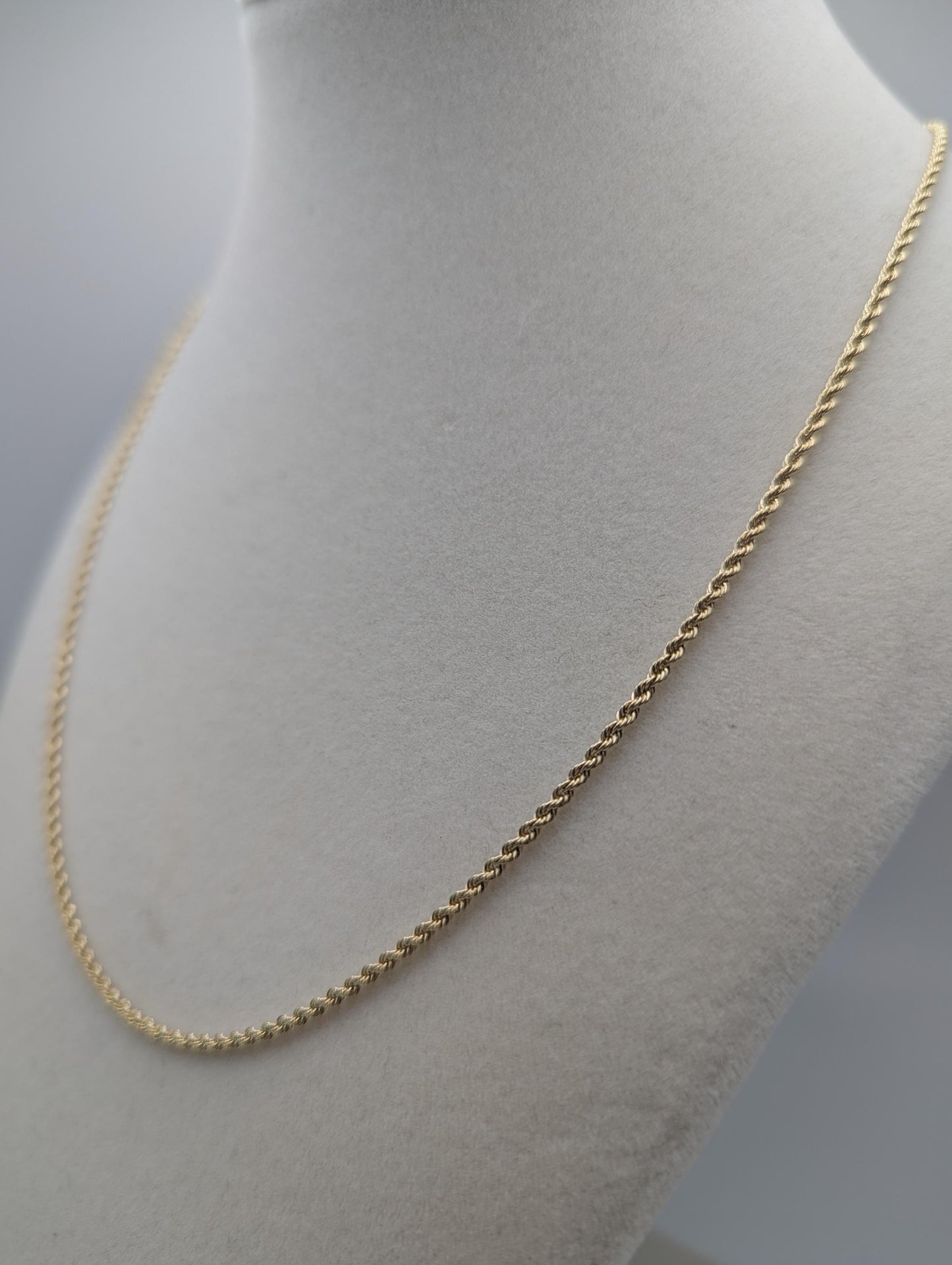 14k Yellow Gold Classic Rope Chain 17" Classic Gold Silk Rope Necklace