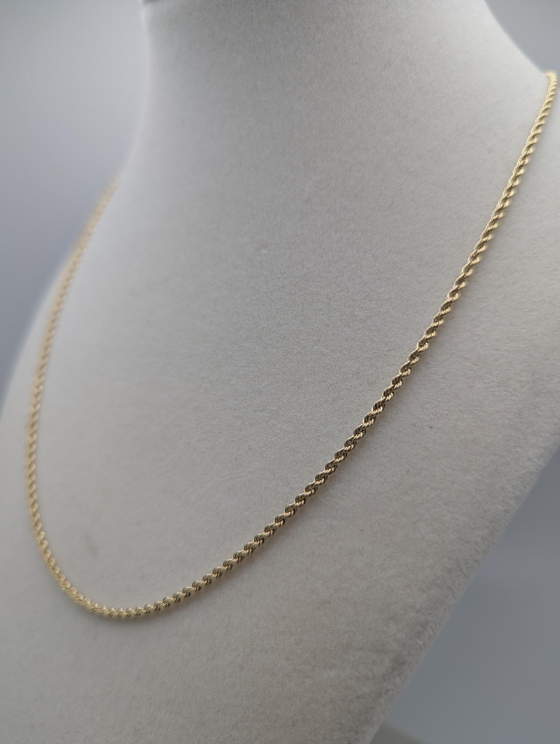 14k Yellow Gold Classic Rope Chain 17" Classic Gold Silk Rope Necklace