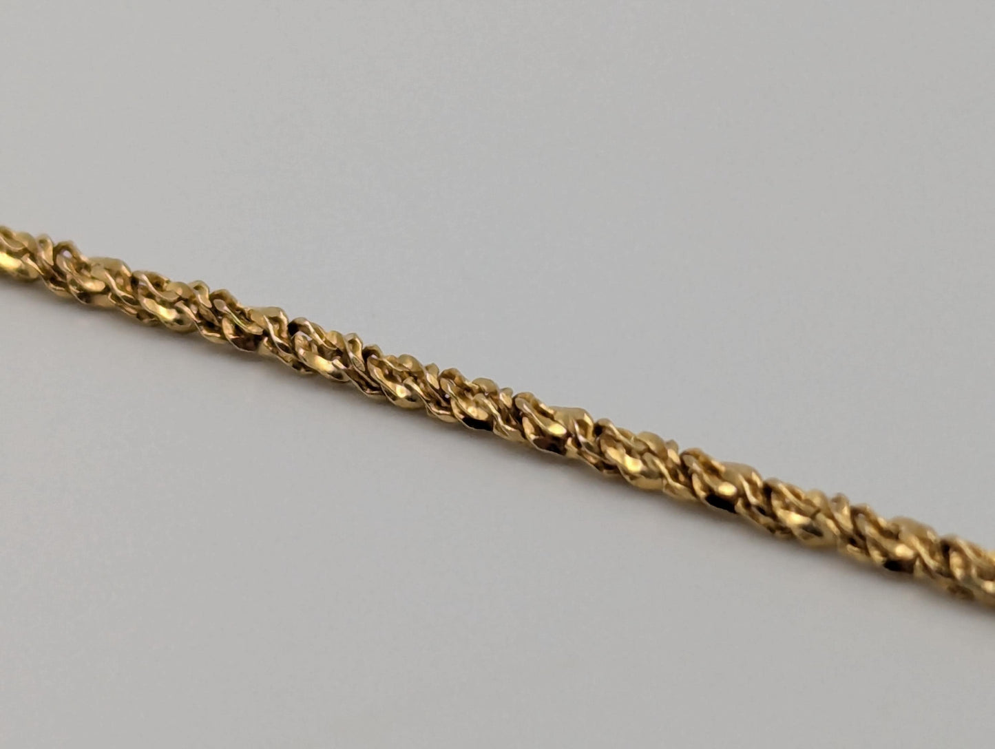 14k ITALY Gold 1.3 mm Twisted Chain Bracelet 7" Solid Gold Bracelet