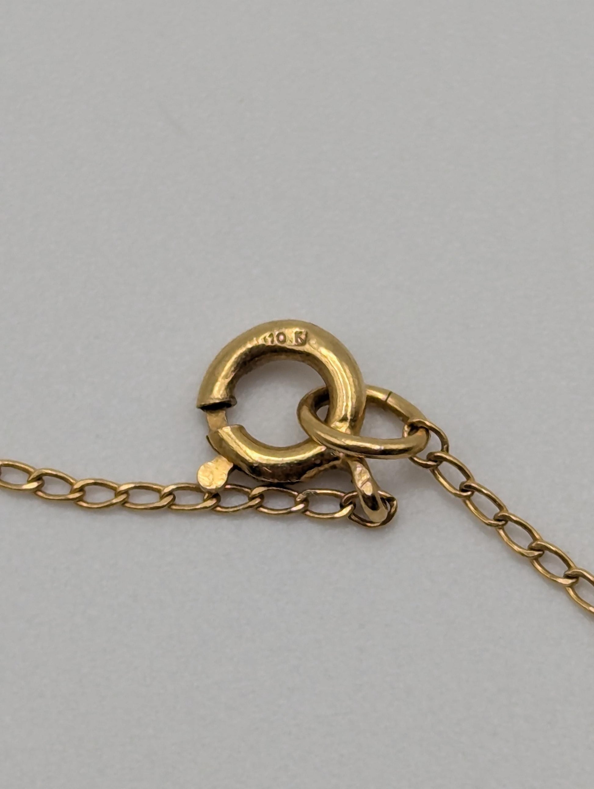 Israel 10k Yellow Gold Cross Pendant Necklace 15 " Crucifix Necklace