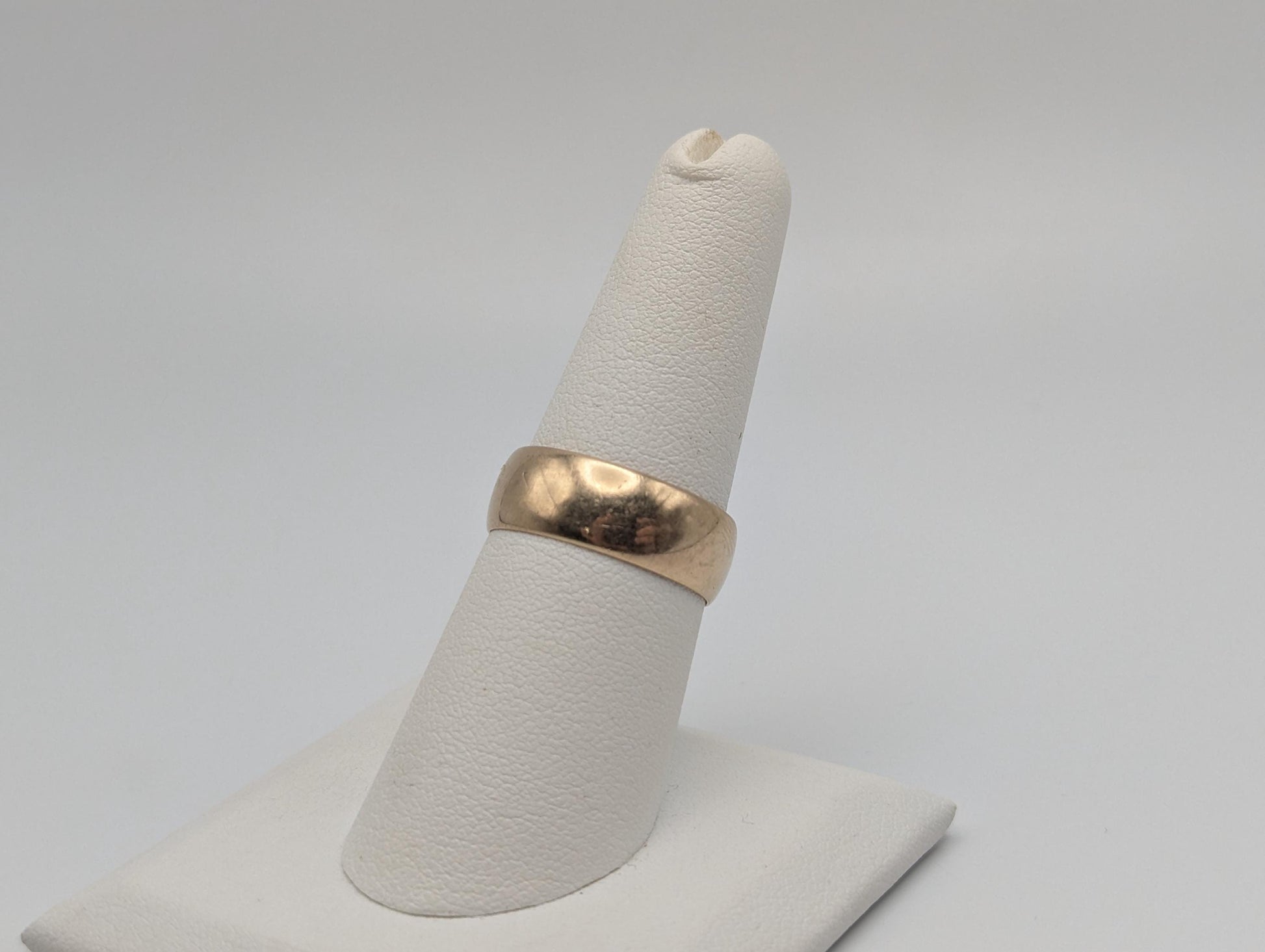 Antique 10k Gold Plain Comfort Fit 7mm Wedding Cigar Wide Band Ring Anniversary